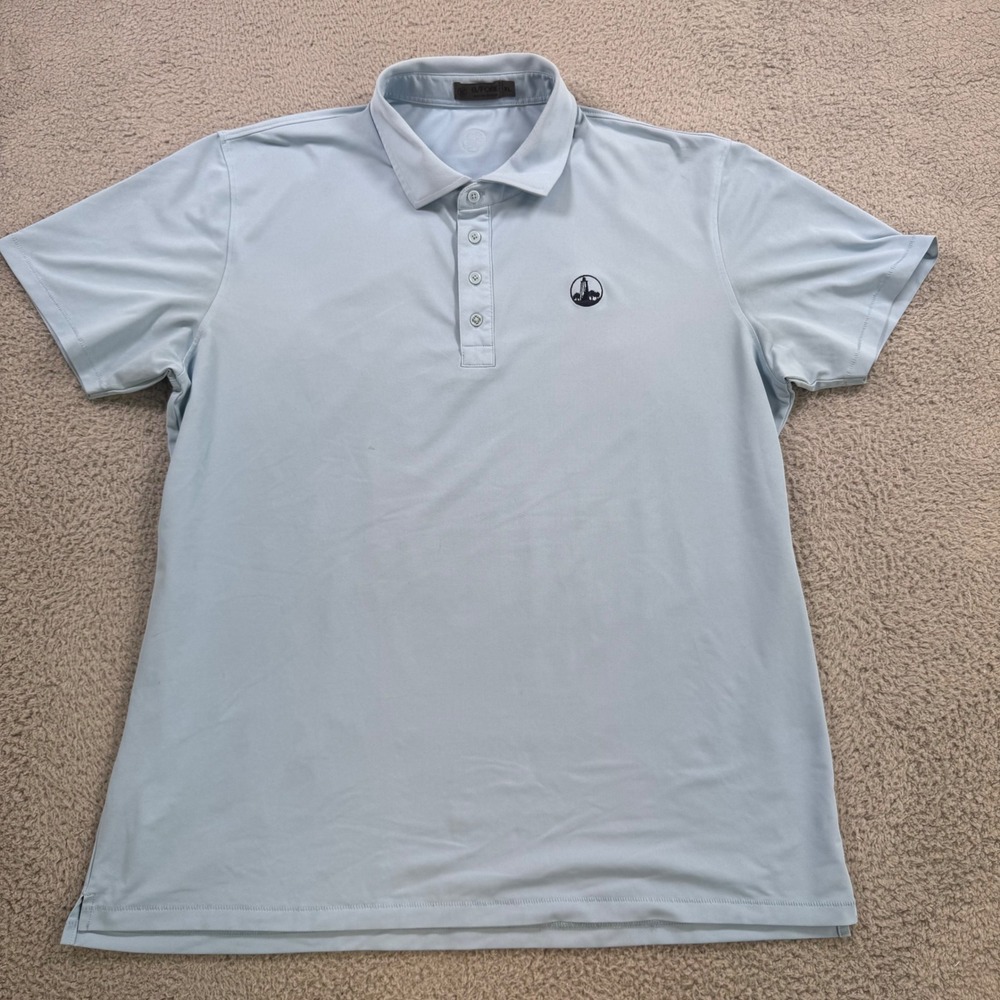 G/FORE‎ Mens XL Light Blue Performance Short Sleeve Golf Polo Shirt Logo